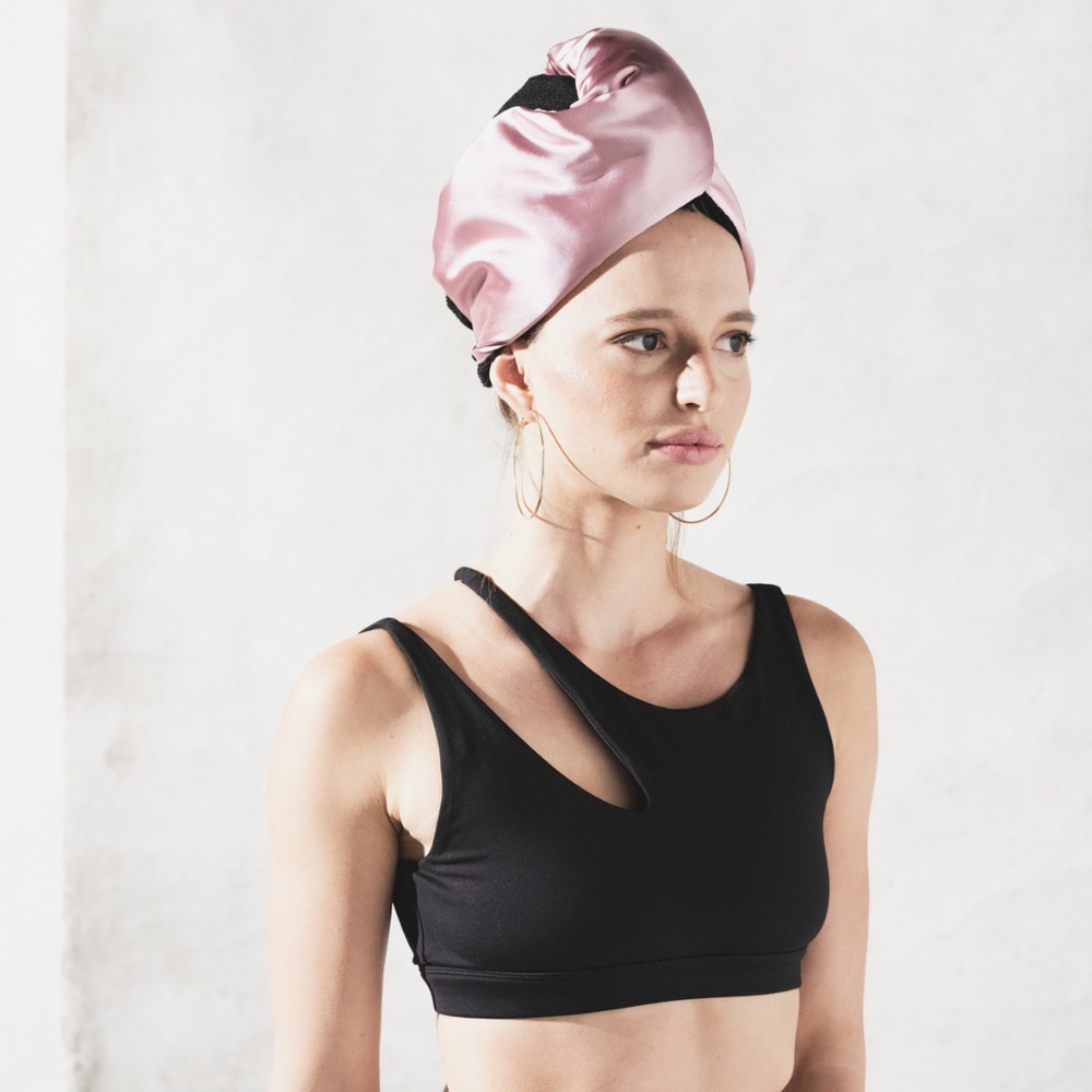 SURTURBAN Satin Silk Towel wrap / PINK